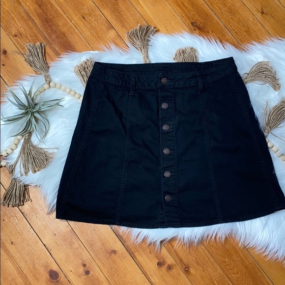 Faded Glory Dresses & Skirts - Black button front denim skirt